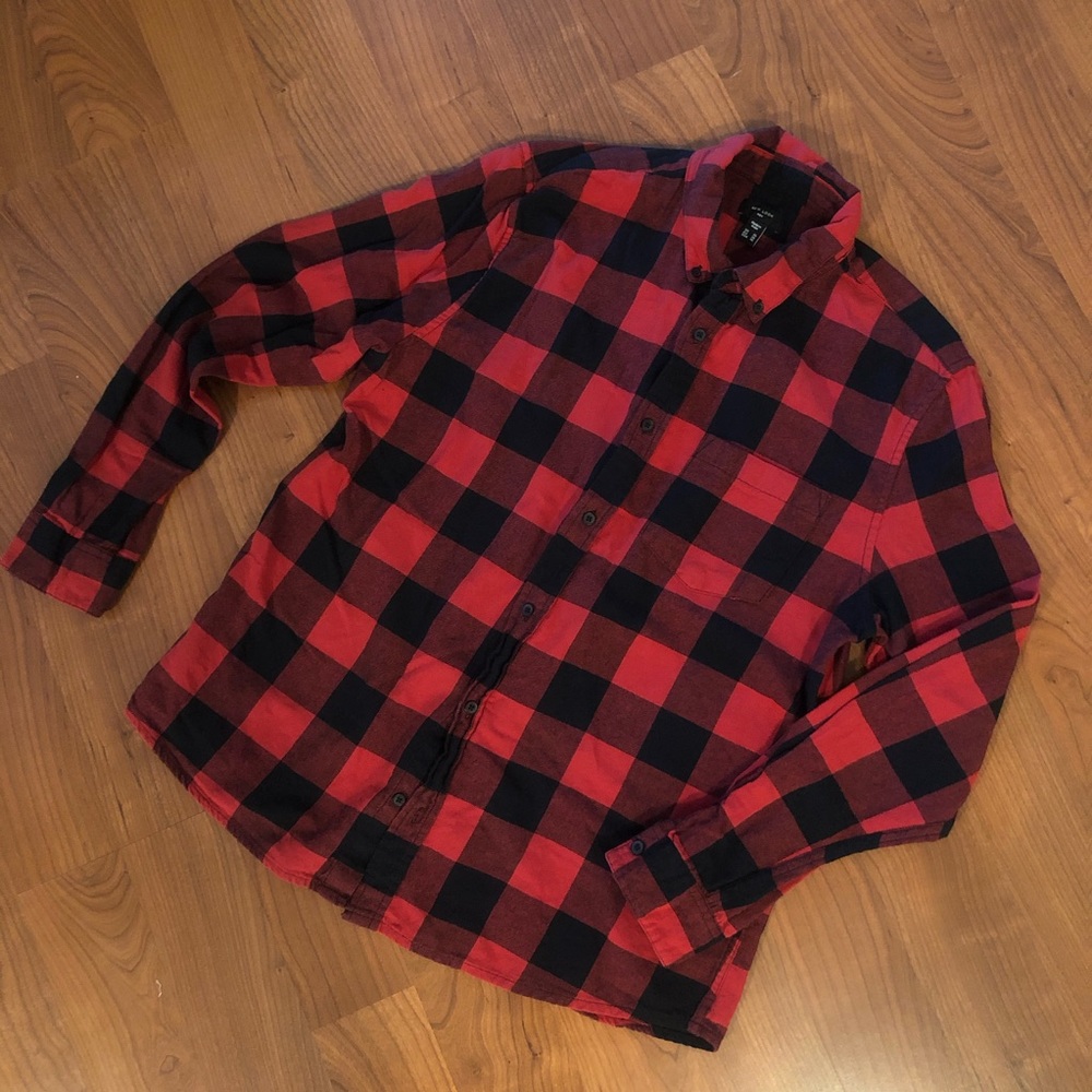 Men’s Flannel Plaid Button Down Shirt XL